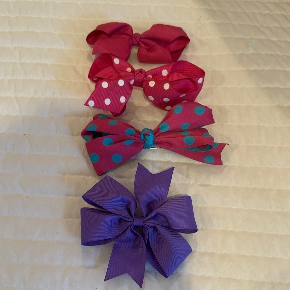 Colorful Polka Dot and Solid Hair Bows for Kids